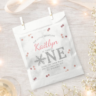 Snowflake Winter 1. Geburtstag Geschenktütchen
