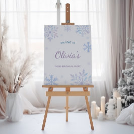 Snowflake Winter 1. Geburtstag Wunderland Willkomm Poster