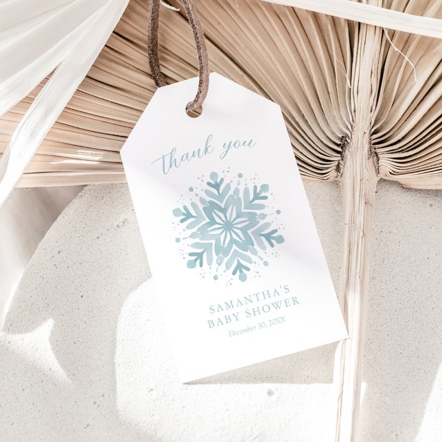 Snowflake Winter Baby Dusche Danke Tag Geschenkanhänger (Von Creator hochgeladen)
