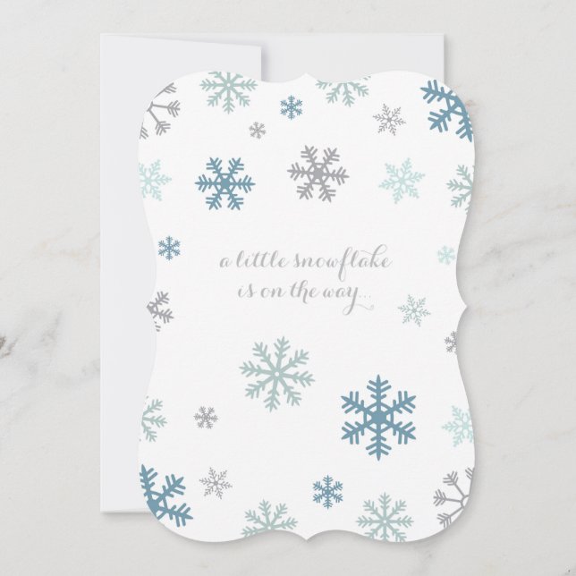 Snowflake Winter Baby Dusche Einladung (Rückseite)