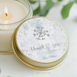 Snowflake Winter Baby Dusche Runder Aufkleber