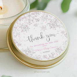 Snowflake Winter Baby Dusche Runder Aufkleber