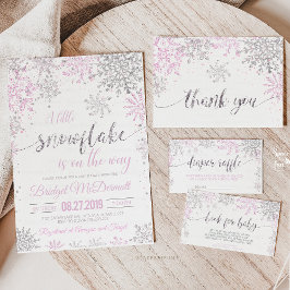 Snowflake Winter Baby Duschmädchen Einladung