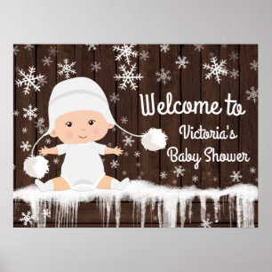 Snowflake Winter Baby Duschzeichen Poster