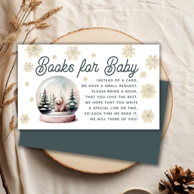 Snowflake Winter Baby Showbuchanfrage Begleitkarte (Snowflake Winter Baby Shower Book Request Enclosure Card)