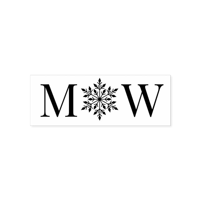 Snowflake Winter Couple Wedding 2 Initial Monogram Permastempel (Design)