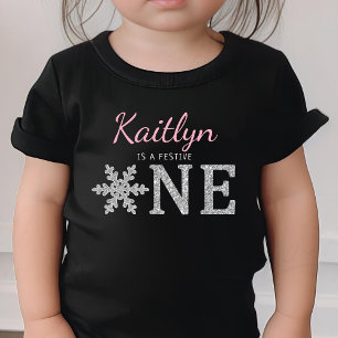 Snowflake Winter "Festive One" 1. Geburtstag Baby T-shirt