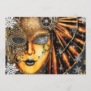 Snowflake Winter Neujahr Masquerade Party Einladung