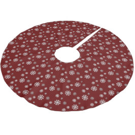 Snowflake Winter Red Tree Skirt Polyester Weihnachtsbaumdecke