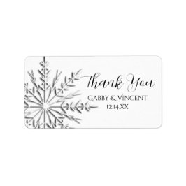 Snowflake Winter Wedding Danke Ihnen für Tags Adressaufkleber