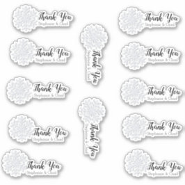 Snowflake Winter Wedding Danke Set Aufkleber
