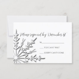 Snowflake Winter Wedding UAWG Response Card RSVP Karte