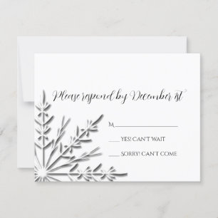 Snowflake Winter Wedding UAWG Response Card RSVP Karte