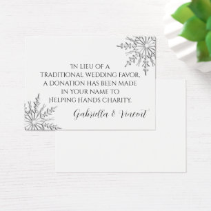 Snowflake Winter Wedding Wohltätigkeit Fevor Card