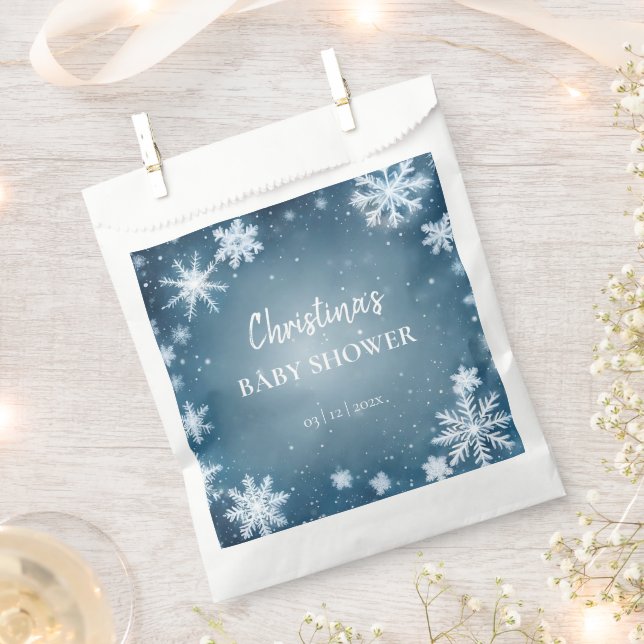 Snowflake Winter Wonderland Baby Dusche Blau Geschenktütchen (Ausgeschnitten)