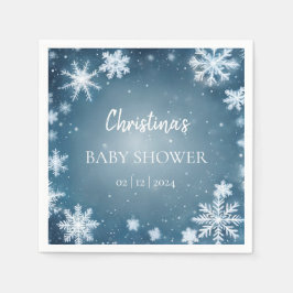 Snowflake Winter Wonderland Baby Dusche Blau Serviette