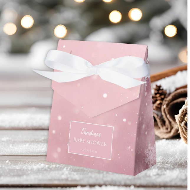 Snowflake Winter Wonderland Babydusche Rosa Geschenkschachtel (Von Creator hochgeladen)