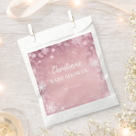 Snowflake Winter Wonderland Babydusche Rosa Geschenktütchen