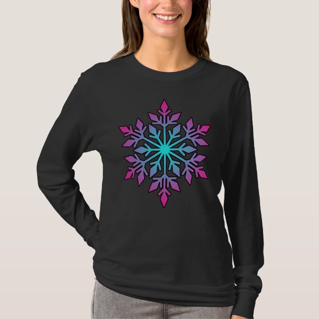 SNOWFLAKE Wintersport, Snowboard, Ski, Wetter T-Shirt (Vorderseite)