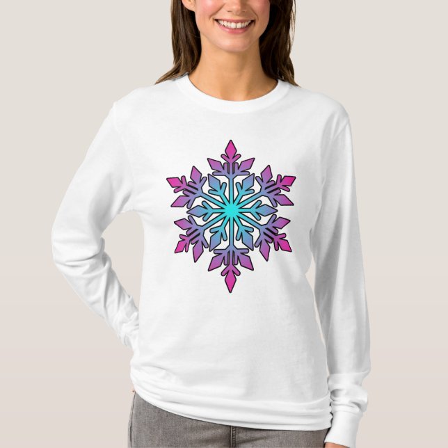 SNOWFLAKE Wintersport, Snowboard, Ski, Wetter T-Shirt (Vorderseite)