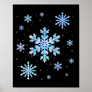 Snowflake Wintersportski Snowboarden Skate Poster