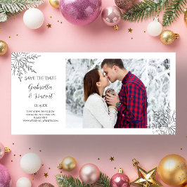 Snowflake WinterWedding Save the Date Fotokarte