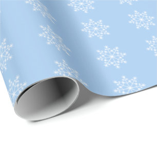 Snowflake Xmas Muster Baby Blue Holiday Weihnachte Geschenkpapier