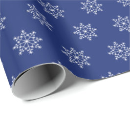 Snowflake Xmas Muster Weihnachten Blauer Urlaub Geschenkpapier