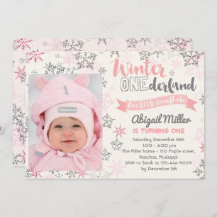 Snowflake zum Geburtstag Einladung - Winter Oneder