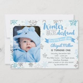 Snowflake zum Geburtstag Einladung - Winter Oneder
