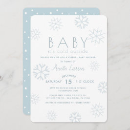 Snowflakes Baby mit kalter Blue Virtual Baby Dusch Einladung