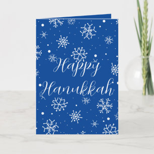 Snowflakes Blue Happy Hanukkah Karte