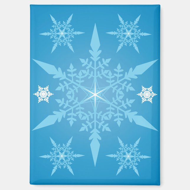 Snowflakes Blue Winter Wonderland Magnet (Vorderseite)