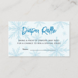 Snowflakes Boy Baby Shower Diaper Raffle Ticket Begleitkarte