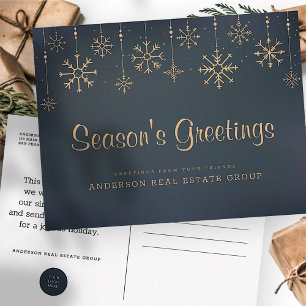Snowflakes Business Season's Greetings Postkarte