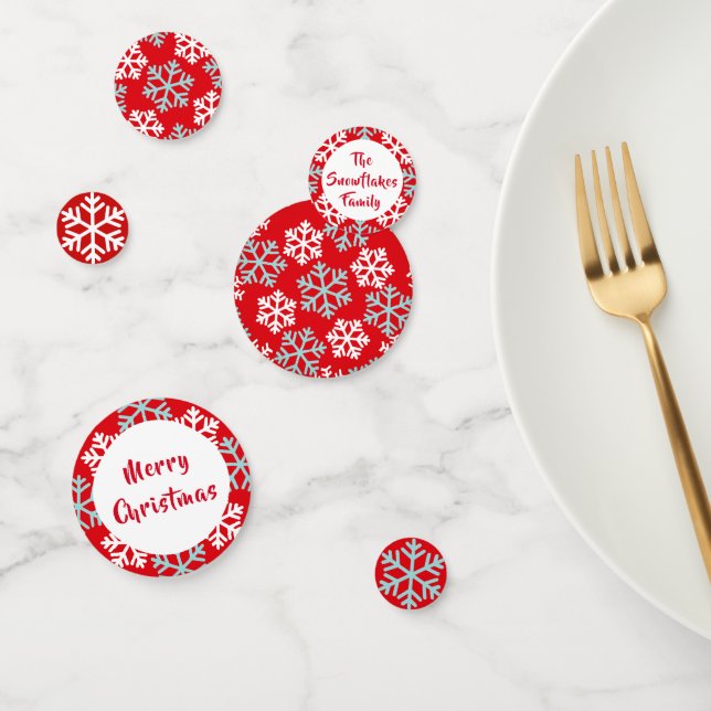 Snowflakes Christmas Red Confetti Konfetti (Gruppe)