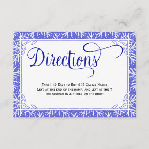 Snowflakes Country Wedding Directors Card Begleitkarte