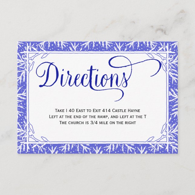 Snowflakes Country Wedding Directors Card Begleitkarte (Vorderseite)