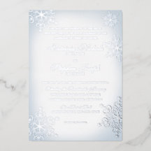 Snowflakes Dusty Blue Wedding Silver