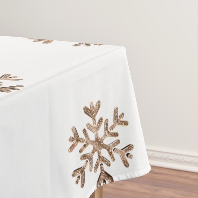 Snowflakes Faux Gold Glitter Diamonds Christmas Tischdecke (Beispiel)