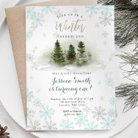 Snowflakes Forest Rustic Onederland 1. Geburtstag