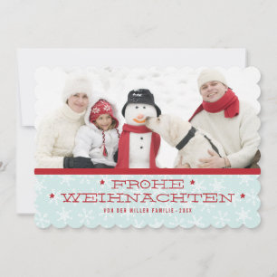 Snowflakes German Holiday Photo Card Feiertagskarte