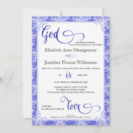Snowflakes God is Liebe Christlich Wedding Card Einladung