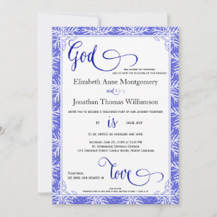 Snowflakes God is Liebe Christlich Wedding Card Einladung