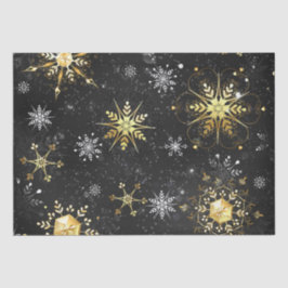 Snowflakes Gold Black Christmas Geschenk Seidenpapier