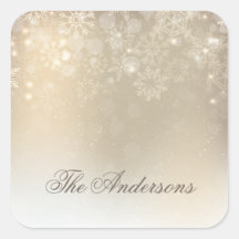 Snowflakes Gold Personalisiert Holida | Siegel