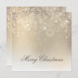Snowflakes Gold Personalisierter Urlaub | Einladun Einladung
