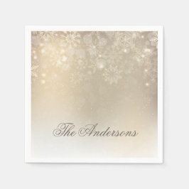 Snowflakes Gold Personalisierter Urlaub | Serviett Serviette