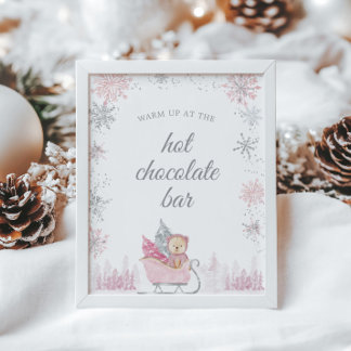 Snowflakes Hot-Schokolade Bar Baby Duschzeichen