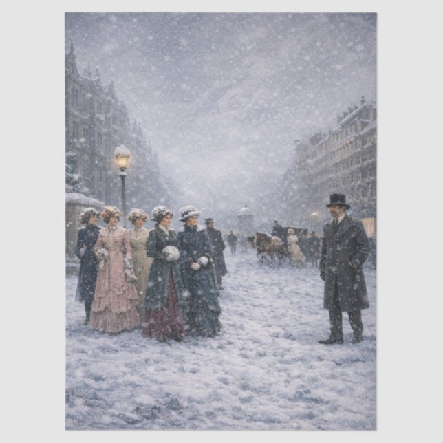 Snowflakes in Paris Seidenpapier (Vorderseite)
